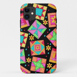 Black Patchwork Quilt Art iPhone 5 Case