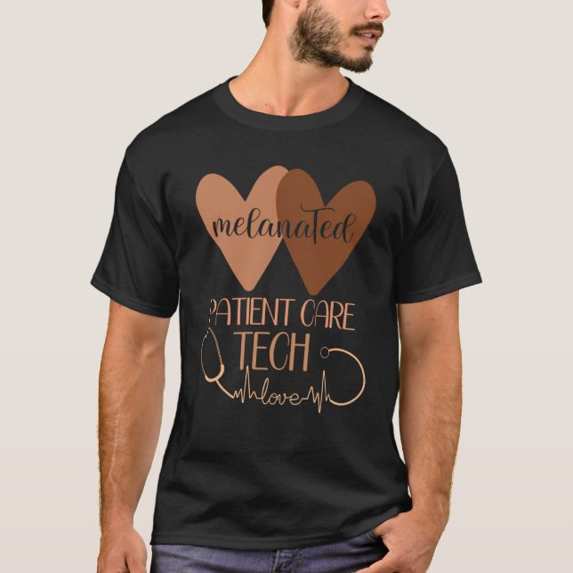 Black Patient Care Tech Melanated Patient Care Tec T-Shirt (Front)