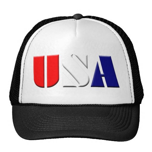 Black Patriotic USA Truckers Hat | Zazzle