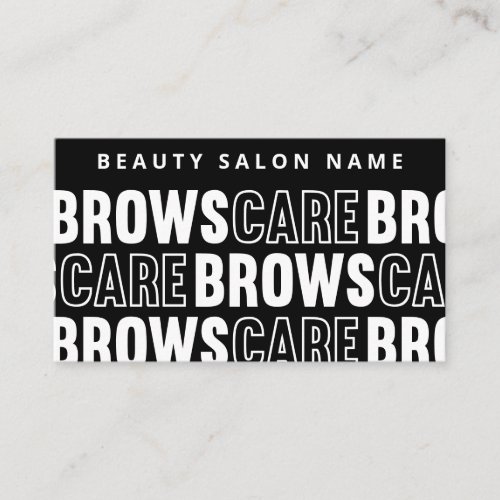 Black Pattern Brows Aftercare PMU Brow Instruction Business Card