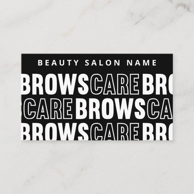 Black Pattern Brows Aftercare PMU Brow Instruction Business Card (Front)