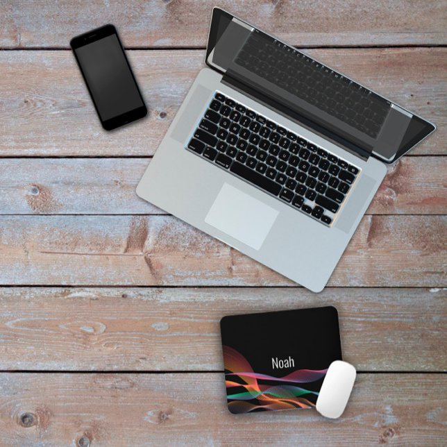 Black pattern geometric Waves mouse pad (Creator Uploaded)