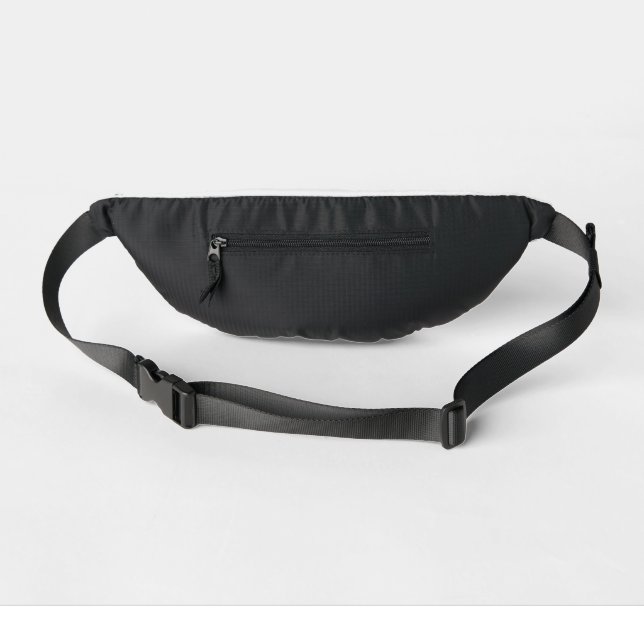 Black Pattern Line Cube Geometry Simple Fanny Pack (Back)