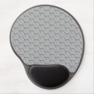 Black Pattern Line Cube Geometry Simple Gel Mouse Pad