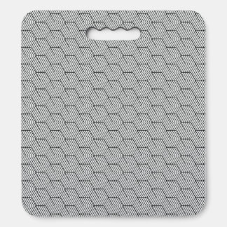 Black Pattern Line Cube Geometry Simple Seat Cushion