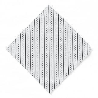 Black Pattern Line Dots Geometry Bandana
