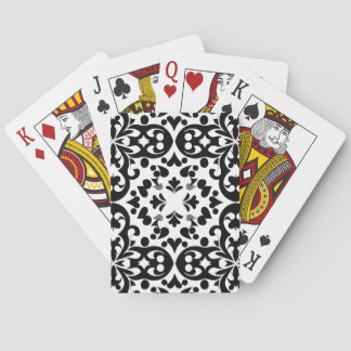 black pattern on white background poker cards