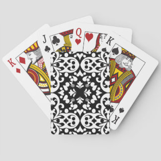 black pattern on white background poker cards