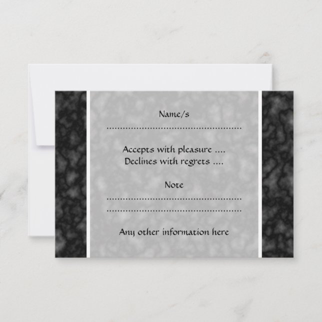 Black Pattern RSVP Card (Front)