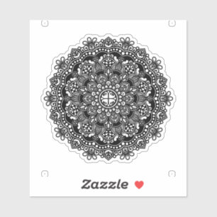Black-Patterned Mandala Vinyl Sticker