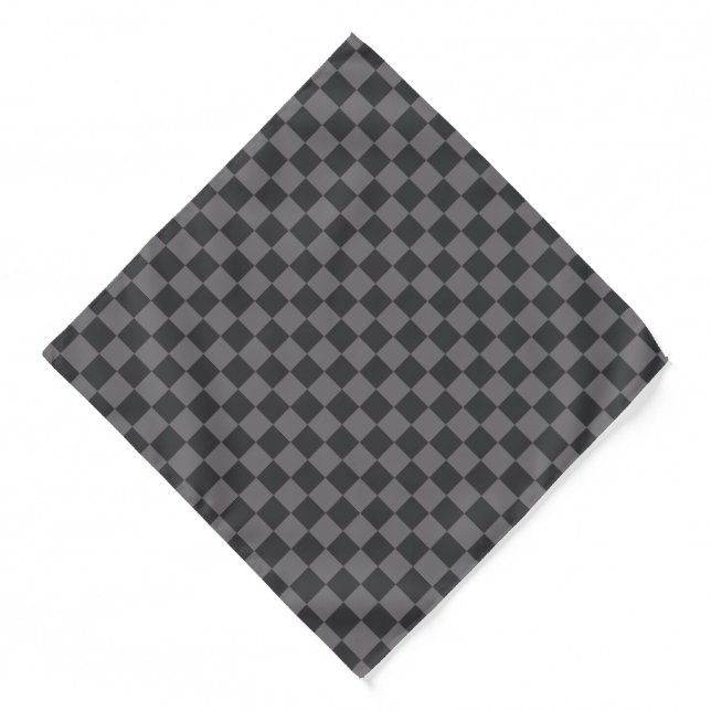 Black Patterns Checkerboard Check Checkered Bandana (Front)