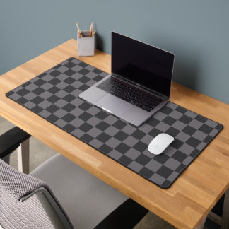 Black Patterns Checkerboard Check Checkered Desk Mat