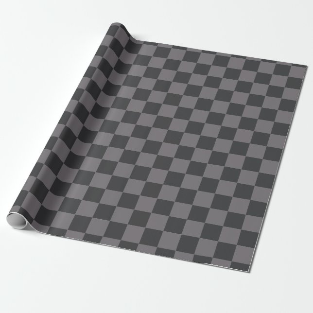 Black Patterns Checkerboard Check Checkered Wrapping Paper (Unrolled)