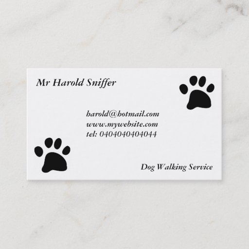 Customizable Black Paw Business Card