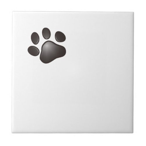 Black Paw Ceramic Tile