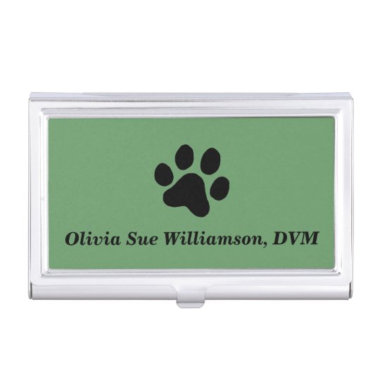 Black Paw Print Business Card Holder Zazzle Black Paw Print Business Card Holder