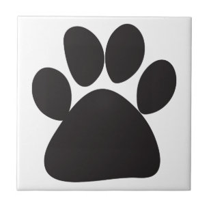Black Paw Print Ceramic Tile