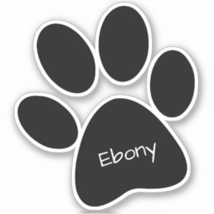 Black Paw Print Custom-Cut Vinyl Sticker