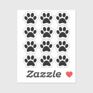Black Paw Print Custom Shape Vinyl Sticker