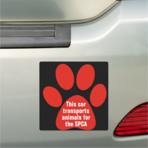 Black Paw Print Design Car Magnet