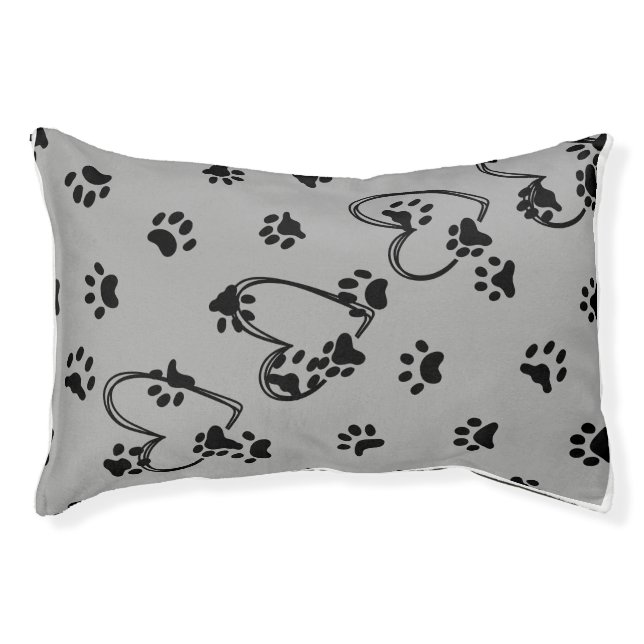 Black Paw Print Dog/Cat Bed (Front)