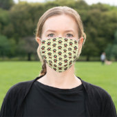 Black Paw Print Dog Mom Pattern Adult Cloth Face Mask (Outside)