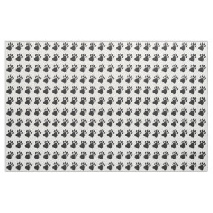 Black Paw Print Fabric