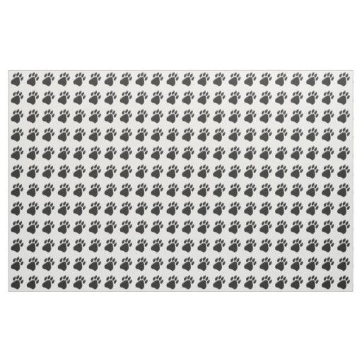 Black Paw Print Fabric