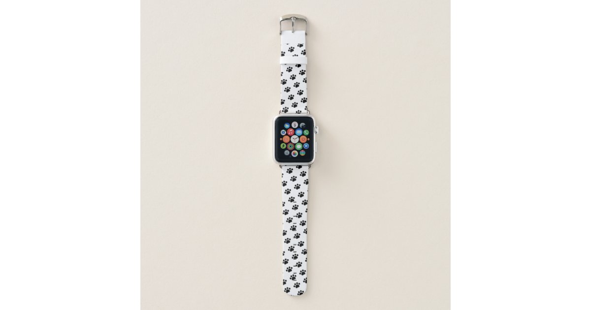 Black Paw Print Pattern Apple Watch Band Zazzle Com