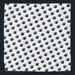 Black Paw Print Pattern Bandana<br><div class="desc">Introducing our charming pattern of black paw prints on a clean white background, a design that captures the essence of your love for pets. This delightful pattern features a series of black paw prints arranged in a repeated pattern, creating a playful and eye-catching effect. Whether you're a proud pet owner,...</div>