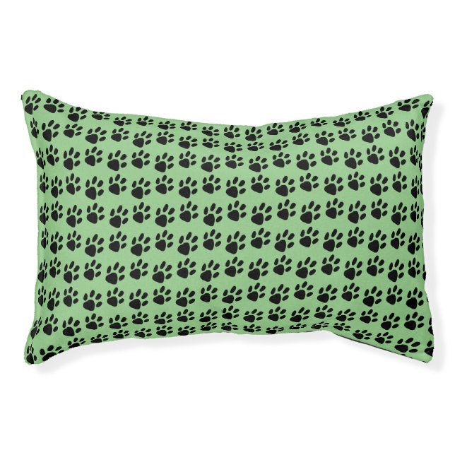 Black Paw Print Pattern Pet Bed (Front)