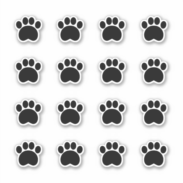 Black paw print sticker (Front)