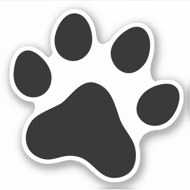 Black paw print sticker | Zazzle