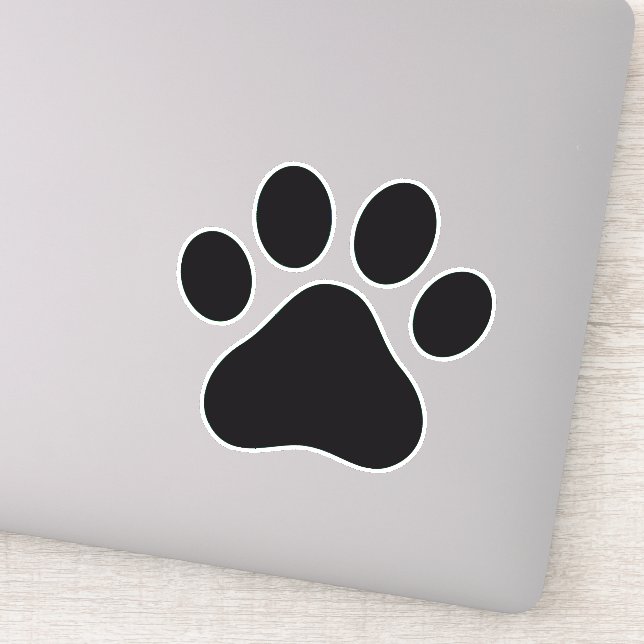 Black Paw Print Vinyl Sticker (Detail)