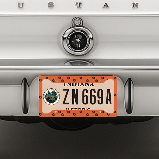 Black Paw Prints Blaze Dog Cat License Plate Frame (Creator Uploaded)