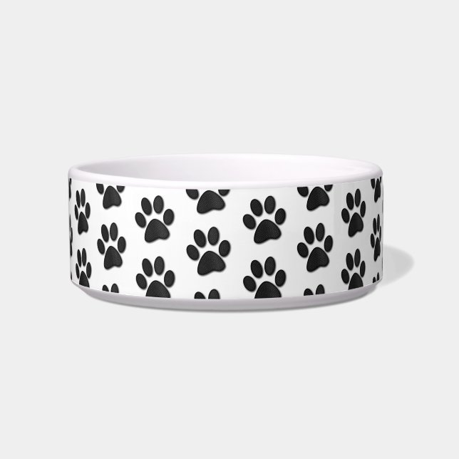 Black Paw Prints Bowl (Front)