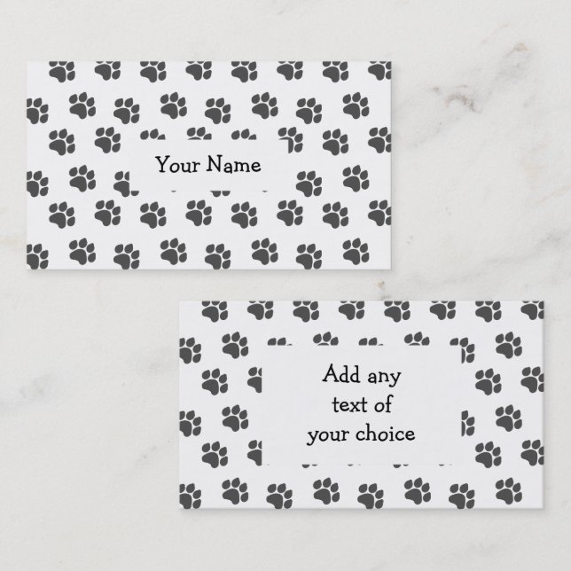 Black Paw Prints Business Card (Front/Back)