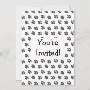 Black Paw Prints Design Any Occasion Invitation