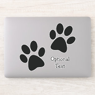 Black Paw Prints Design Contour Sticker
