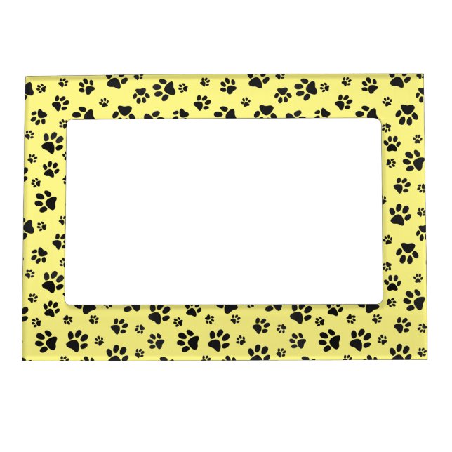 Black Paw Prints Design Magnetic Frame (Front)