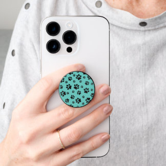 Black Paw Prints Design Smartphone PopSocket