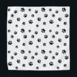 Black Paw Prints Pattern Bandana<br><div class="desc">Show how much you love animals with this cute black paw print patterned bandana. Also looks awesome with other lighter backgrounds. Bet your pet will look adorable wearing it!</div>