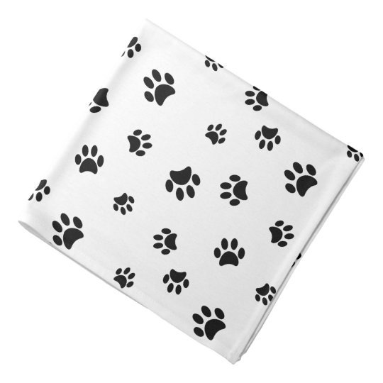 Black Paw Prints Pattern Bandana | Zazzle.com