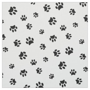 miniature paw prints on black designer fabric from the USA pure