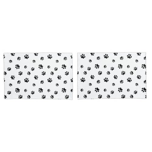 Black Paw Prints Pattern Pillow Case