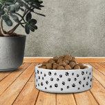 Black Paw Prints Pattern Small Bowl<br><div class="desc">Add some whimsy with this cute black paw patterned pet bowl!</div>