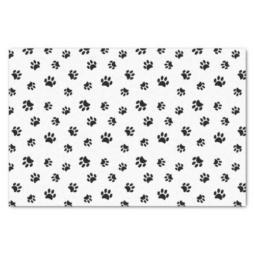 Black Paw Prints Pattern Tissue Paper