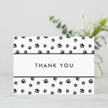 Black Paw Prints Pet Care Business Thank You