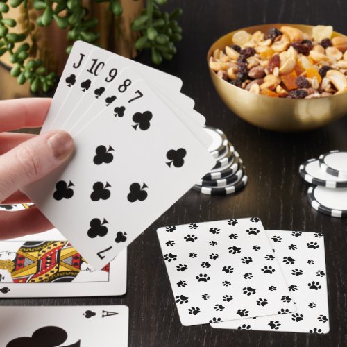 Black Paw Prints Poker Cards