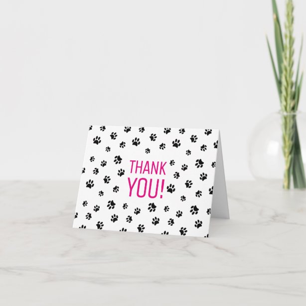 Paw Print Thank You Cards | Zazzle